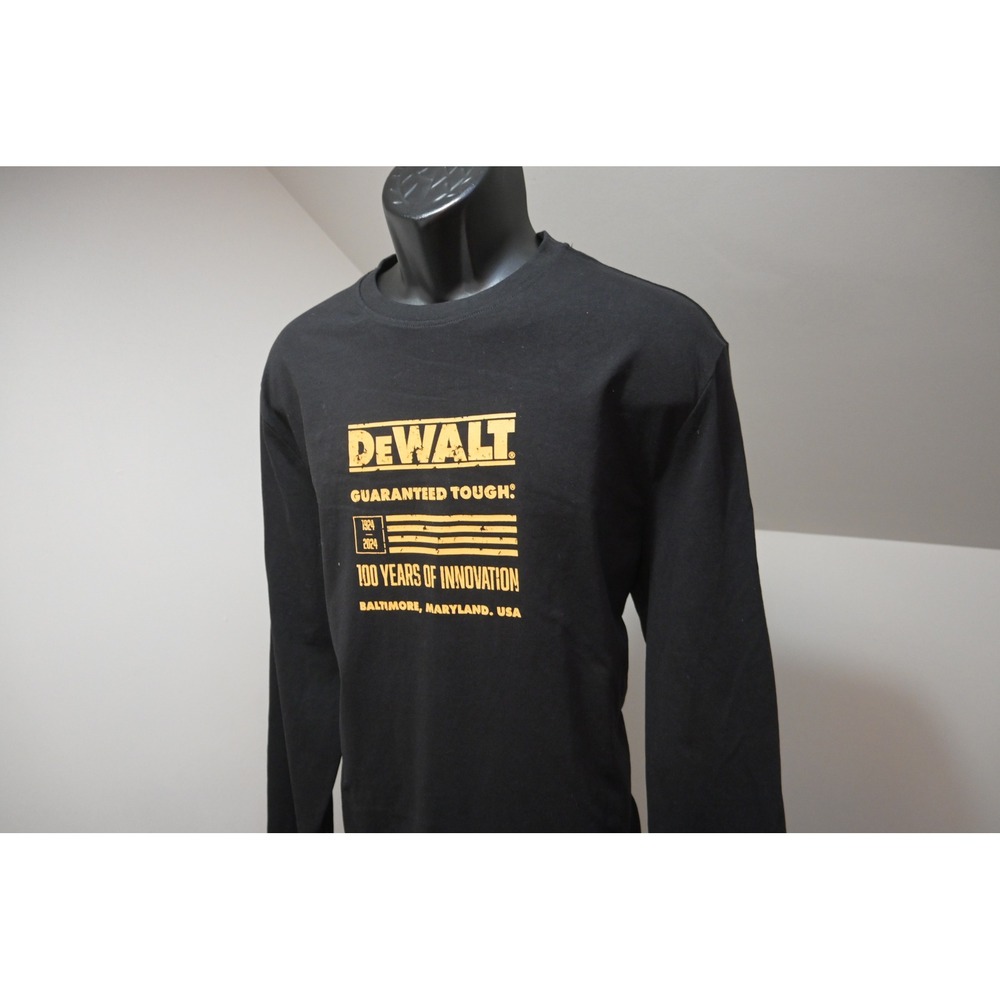 DeWalt Long Sleeve Shirt Mens Large Black 100 Years Innovation Graphic Excellent